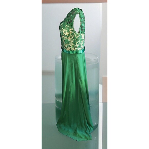 Glow By Colors Formal Bridal/Prom Floor Length Gown Sleeveless Lace Top 16 - Picture 7 of 13